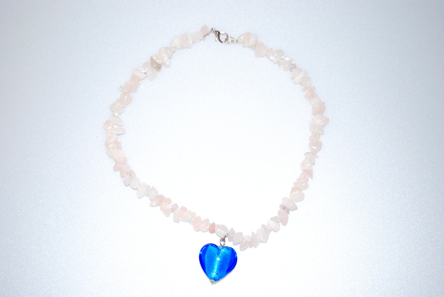 Crystal Necklace: Rose Quartz with heart pedant