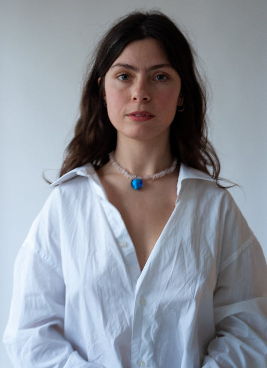 Crystal Necklace: Rose Quartz with heart pedant