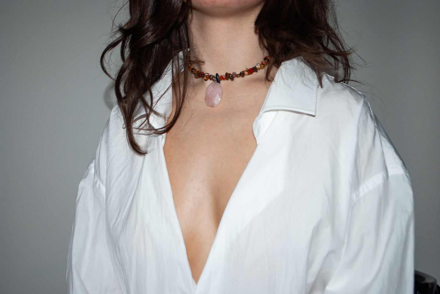 Crystal necklace: Tigers Eye & Carnelian